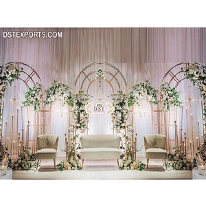 Christian Wedding Reception Party Metal Arches Modern Metal Arch Panels for Reception Western Wedding Event Metal Backdrop Stand