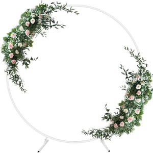 Modern Metal Arch Backdrop Stand Powder Coated Circle Balloon Arch Frame Wedding Arches for Ceremony Birthday Party White