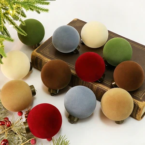 Factory Price Flocked Christmas Ball Sets For Christmas Tree Decoration Custom Color and Size Hanging Ornaments Christmas Balls