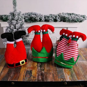 Funny Polyester Christmas Plush Animated Santa Reindeer Hat Xmas Party Cap For Adults & Kids Gag Gift
