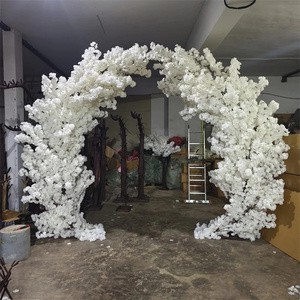 High Quality Artificial Cherry Blossom Tree Arch White Pink Custom Cherry Blossom Tree Flower Arch For Wedding Backdrop Decor