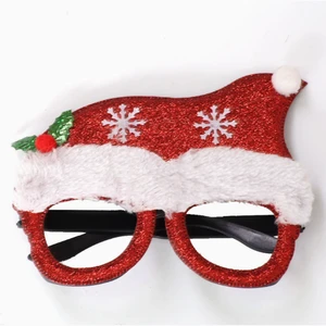 Christmas Hat Style Cartoon Shape Ornaments Novelty Christmas Themed Decorative Eyeglasses Xmas Party Cosplay Costume Accessory