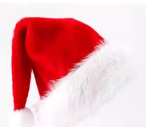 Wholesale Luxury Long Plush Santa Hat Cozy Christmas Party Supplies for Adults and Children for Decorations