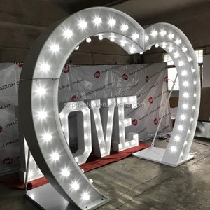 Decoration LED Illuminated Heart Shaped Wedding Party Arch Sign