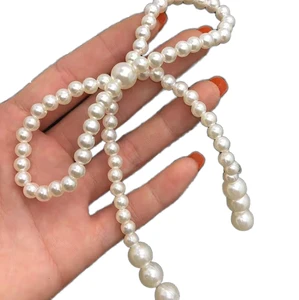 Hot Sale Bowknot Pearl Chain 1*50cm DIY Cake Toppers & Packaging Decoration Accessories for Mother's Day