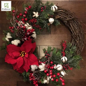 Wholesale 30cm/40cm/44cm Artificial Wood Christmas Wreath Garland for Hotel Home Door Office Party Christmas Decoration