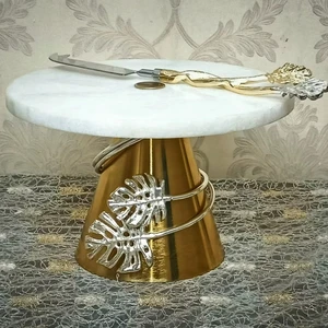 Cake Stand Decorative Cake Dome With Cloche For Birthday And Party Metal And Marble Cake Dome And Cake Stand