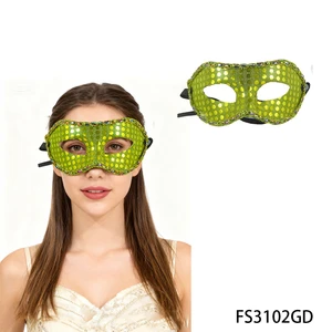PESENAR Carnival Yellow Sequin Masks, Suitable for Carnival Theme Parties and Cosplay