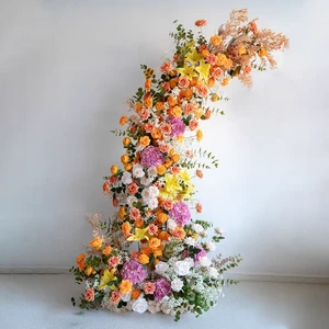 Wholesale Artificial Flower Arch for Wedding Arches-Colorful Faux Wedding Decor