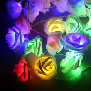 Manufacturer Battery Box Pink and White LED Rose Flower Fairy String Light for Wedding Party Decoration