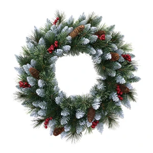 High Quality Pine Cone Artificial Christmas Wreath and Garland for Front Door Window Hanging Xmas Tree Ornaments Navidad Decor