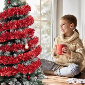 AYOYO Christmas and Halloween Party Wreath Decoration Metal Wire Wrapped Wreath Suitable for Christmas Trees