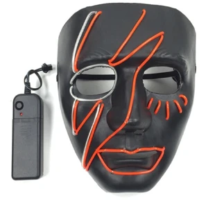 Lightning Scar Glowing Mask, EL Party Mask Halloween, LED Mask Scary Cosplay Mask