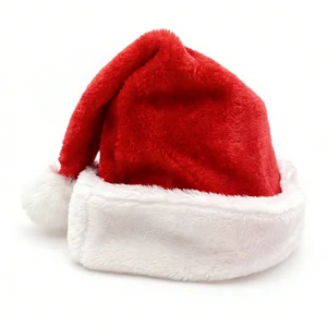 High Quality Classic Plush Christmas Hat Kids Adult Santa Claus Snowman Christmas Hats with Embroidered Logo