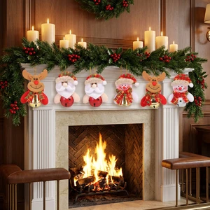2026 Christmas Wreath Pendants Decorations Thick Fabric Elk And Snowman Christmas Tree Ornaments Hanging Decoration In Stock