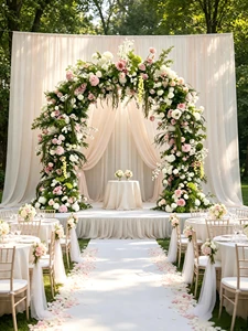 Luxury 2.4M Flower Arch Backdrop Arches for Party Flower Arch for Wedding for Outdoor Wedding Reception Photo Booth Decor