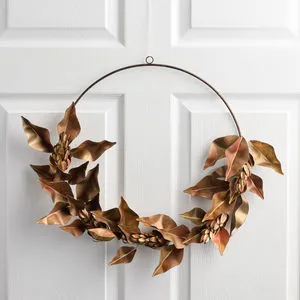 Handmade Modern Christmas Decorative Flower Bunch Metal Iron Wreath for Indoor Parties Hanging Decoration