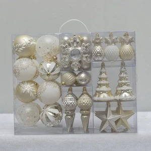 Hot Selling Plastic Christmas Hanging Ball for Tree Decorations/ Christmas Ornaments Promotional Boxed Set