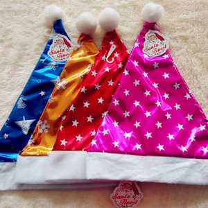 Factory Direct Sales Navidad Sombreros Christmas Adult & Kids Santa Claus Felt/Velvet Decorative Gift Shiny Sequined Hat