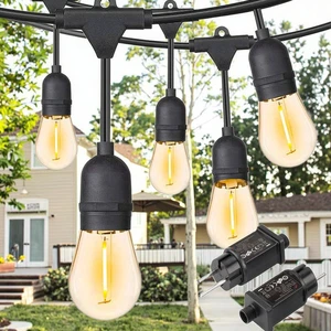 Warm White S14 Fairy Lights IP65 Waterproof Outdoor Garden Hanging String Lights for Wedding Holiday Backyard Party Lighting