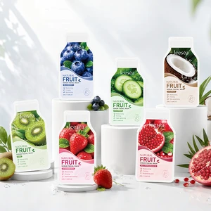Private Label Natural Fruit Extract Facemask 6 Types Single Sheet Per Piece For Retail Mix Wholesale Brightening Anti Aging OEM