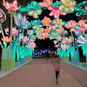 JNZ2237 Customized Outdoor Chinese Traditional Festival Lanterns With LED Flower Lanterns Show Art Holiday Decorations