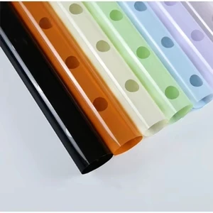 JOYWOOD 2024 New Waterproof Clear Colorful Polka Dot Glassine Paper Bouquet Wrap for Flower Shop Wedding