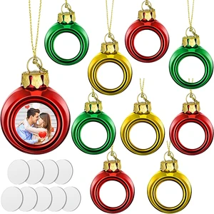 Wholesale Custom Personalized 4cm Plastic Multi-color Romance Style Adjustable Sublimation Blank Christmas Tree Ornaments Balls