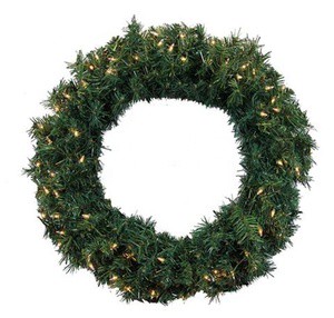 Cheap Pre-lit Artificial Christmas Decoration Christmas Wreath with Lights