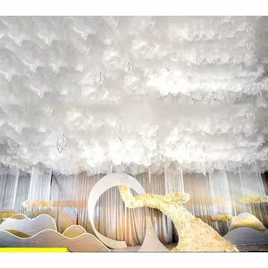 Wedding Holiday Decoration Double Layer Ceiling Gauze Curtain Wedding Props Ceiling Yarn S Shaped Wavy Background Veils