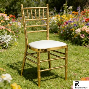 Hot Sales Iron Electroplating Gold Chiavari Wedding Chair Bamboo Back Banquet Rental Event Chair