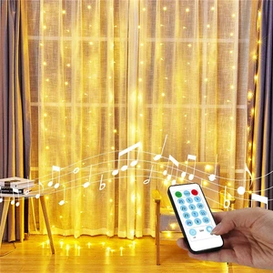 Musical Room Curtain Led String Light Decorative Lighting Valentine Wedding Party Home Decoration Outdoor Romance Lighting USB