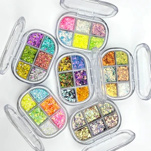 MLM Hot Sale Holographic Chunky Cosmetic Glitter Powder 6 Color Mixed Sequins for Face Body Eye Makeup Festival Party Nail Art