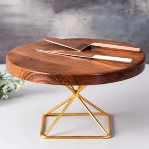 Handcrafted Wooden Cake Stand For Wedding Dessert Display Table Decoration And Bakery Presentation Use