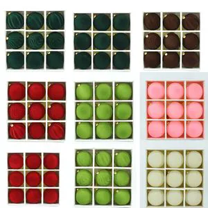 Cross-border New Christmas Ball Ornaments 8cm Flocked Hanging in Wine Red for Tree Model ZRQ-9-01 Made China