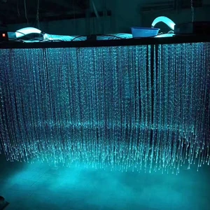 Plastic Optical Shimmering Led Fiber Optic Curtain Lights With Colors Changing Effect for Wedding Backdrop Decoration