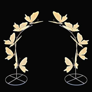 High Quality Warm Light Luminous Butterfly Road Guide Three-Dimensional White Wings Simulation Decoration Hotel Wedding Arch