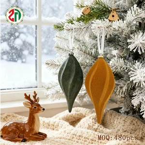 Christmas Tree Ball Ornaments Long Conical Design Plastic Shatterproof Christmas Tree Dress up Balls for Xmas Decor