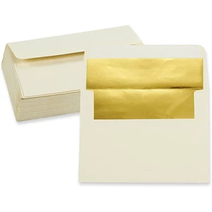 Invitation Envelopes With Gold Foil Lining 5x7 Envelopes, Ivory