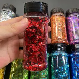 OEM Service Available for Cosmetic Grade Chunky Glitter 2oz Bulk, for Lip Gloss, Eyeshadow, High Pigment Glitter