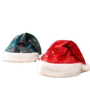 New Style Christmas Gold Foil Printed Colorful Star Adult Super Soft Fabric Festival Party Hat