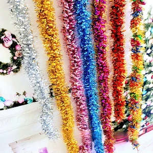 Wholesale 2m Holiday Ribbon Strips Christmas Tinsel Garland For Weddings And Parties Christmas Garlands & Wreaths