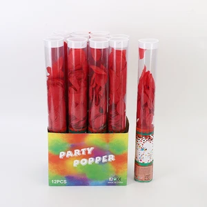 Transparent Tube Wedding Popper Confetti Flower, Rose Petal Confetti Paper Popper Air Compression