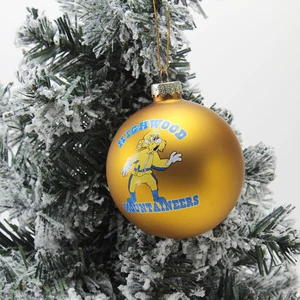 Wholesale Custom 8CM Ornaments Christmas Glass Ball with Custom logo for Xmas Tree Decoration Eco-friendly
