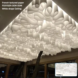 PANGUI Factory Exhibition Equipment Fiberglass Drop Ceiling Decorations for Wedding Party French Textured Paper