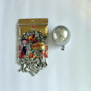 Shiny Chrome Latex Balloon Set 5 Inches Decorated for Party Use Birthday Anniversary Valentine Halloween Christmas & Easter