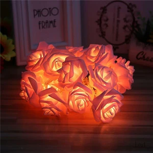 Leds Rose Flower String Lights Battery Box Rose Christmas Lights for Party Wedding Holiday Christmas Decoration Lamps