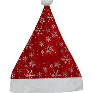 Hot Sale HX-014 Flat Snowflake Double Cap Pummy Edge Christmas Hat Santa Hat Party Hats Christmas