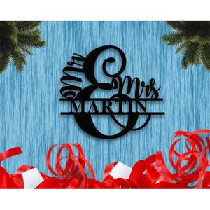 Personalized Mr and Mrs Wedding Wall Decorations Customizable Sign Wall Art Aluminum Composite 12x12/24x24 Home Decor