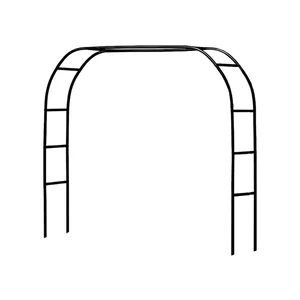 Black Double Square Wedding Arch 2m High Metal Flower Arch Frame for Ceremony